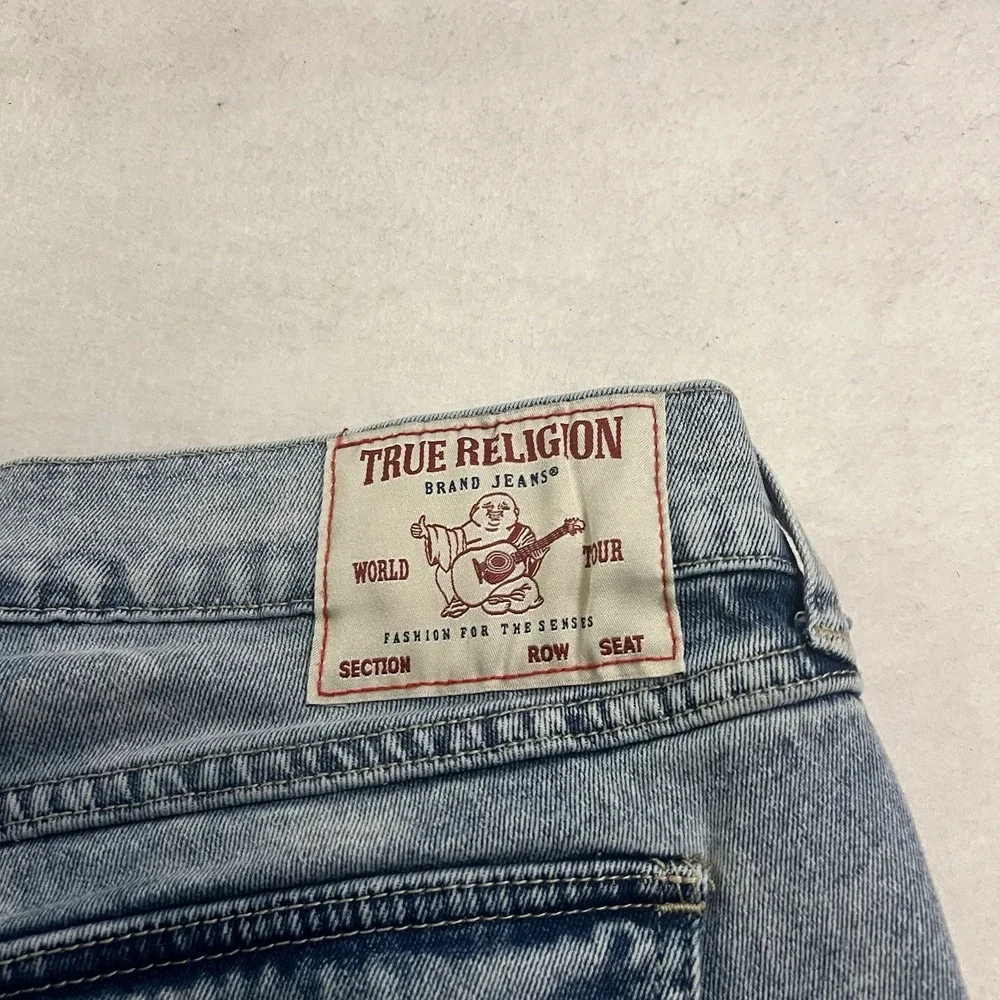 True Religion Billy Relaxed Bootcut Jeans Men's 38x33 Blue Flap Pockets USA Made